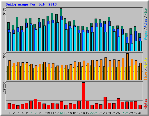 Daily usage for July 2013