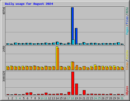 Daily usage for August 2024