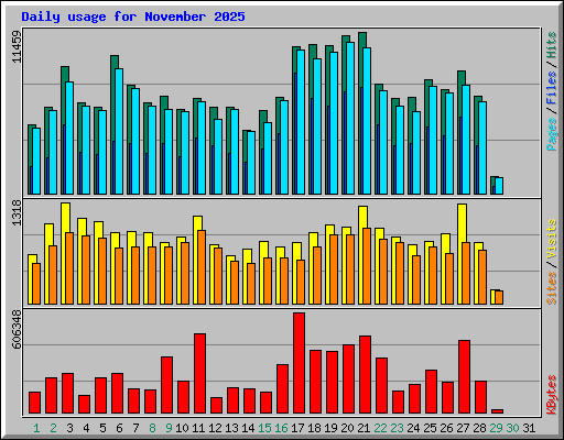 Daily usage for November 2025