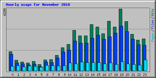 Hourly usage for November 2010