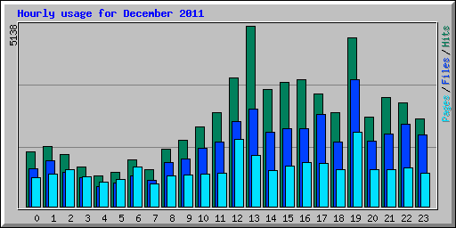 Hourly usage for December 2011