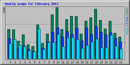 Hourly usage for February 2013