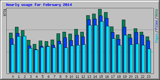 Hourly usage for February 2014