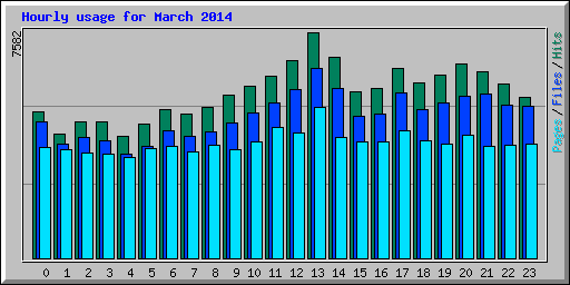 Hourly usage for March 2014