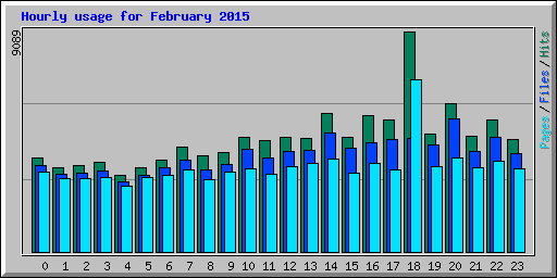 Hourly usage for February 2015