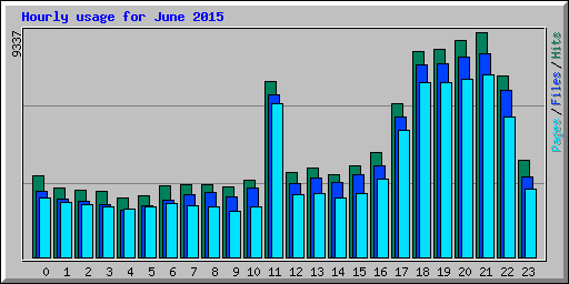 Hourly usage for June 2015