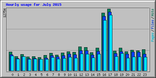 Hourly usage for July 2015