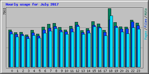Hourly usage for July 2017