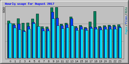 Hourly usage for August 2017