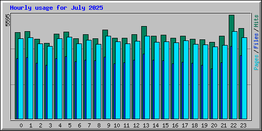 Hourly usage for July 2025